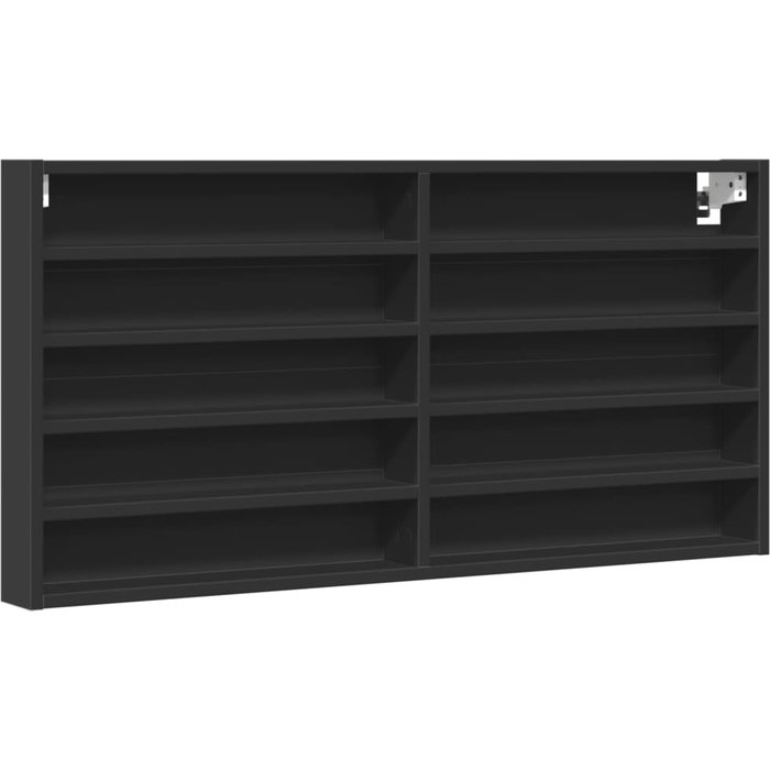 Vitrina de madera compuesta negra 100x8,5x50 cm - comfortxl