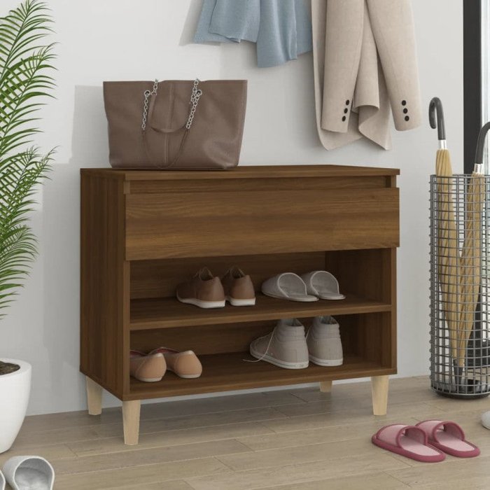 Vidaxl mueble zapatero madera contrachapada roble marrón 70x36x60 cm
