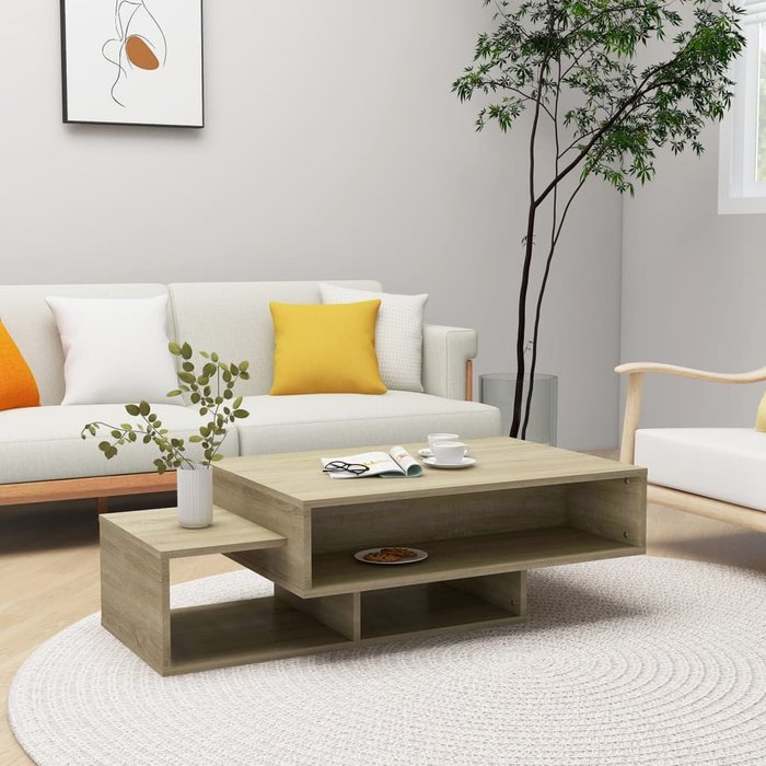 Mesa de centro roble sonoma 105x55x32 cm aglomerado