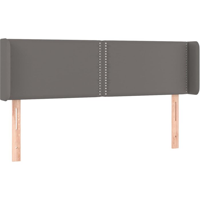 Cabecero cama - mueble cabecero de cuero sintético gris 147x16x78/88 cm
