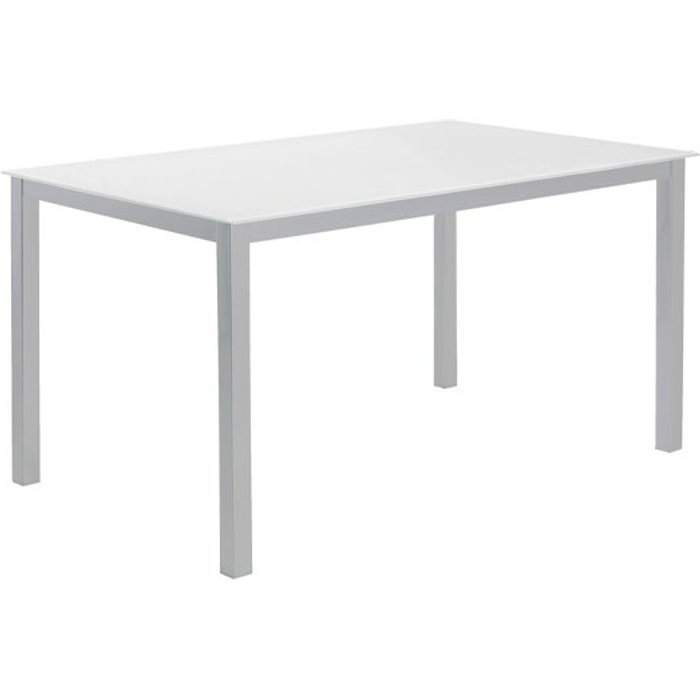 Mesa cristal fija nara color blanco