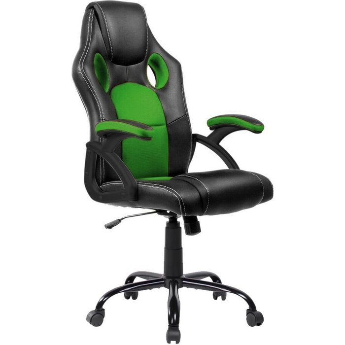 Silla gaming oficina, silla ordenador ergonómica con reposabrazos verde dormidán