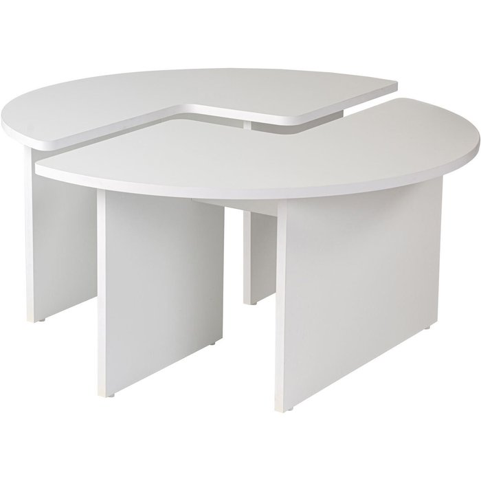 Mesa baja de madera moira 90 x 90 x 41 cm - blanco natural