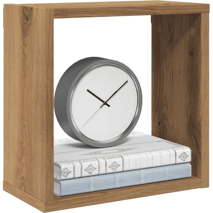 Maison exclusive - estantes cubo de pared 2 uds madera roble artisan 30x15x30 cm
