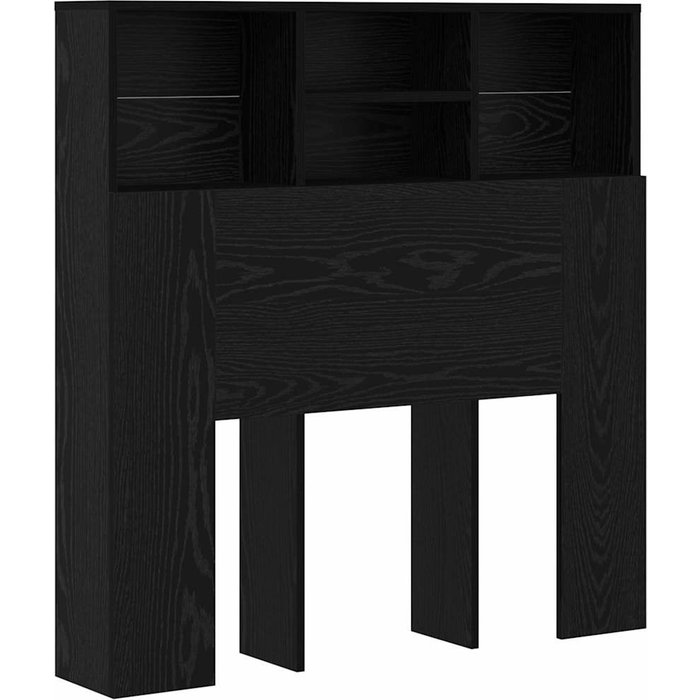 Cabecero cama - mueble cabecero con armario roble negro 100 x 19 x 103,5 cm