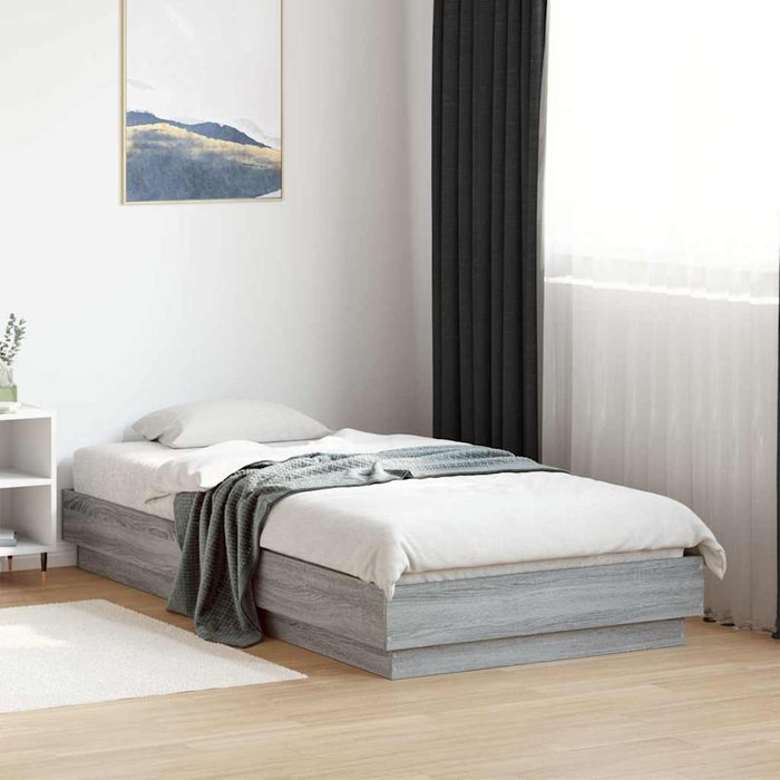 Maison exclusive - estructura de cama madera de ingeniería gris sonoma 90x190 cm
