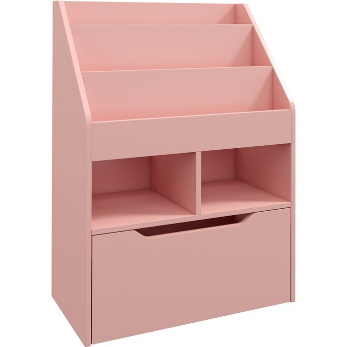 Estantería infantil homcom mdf, nylon rosa 60x29.9x90 cm