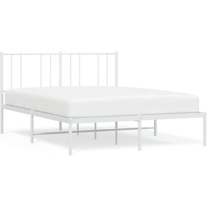 Estructura cama sin colchón con cabecero metal blanco 120x200cm — comfortxl