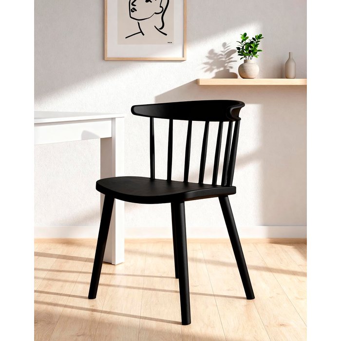 Set de 4 sillas connie negro para hogar moderno mueble de almacenaje - homekit