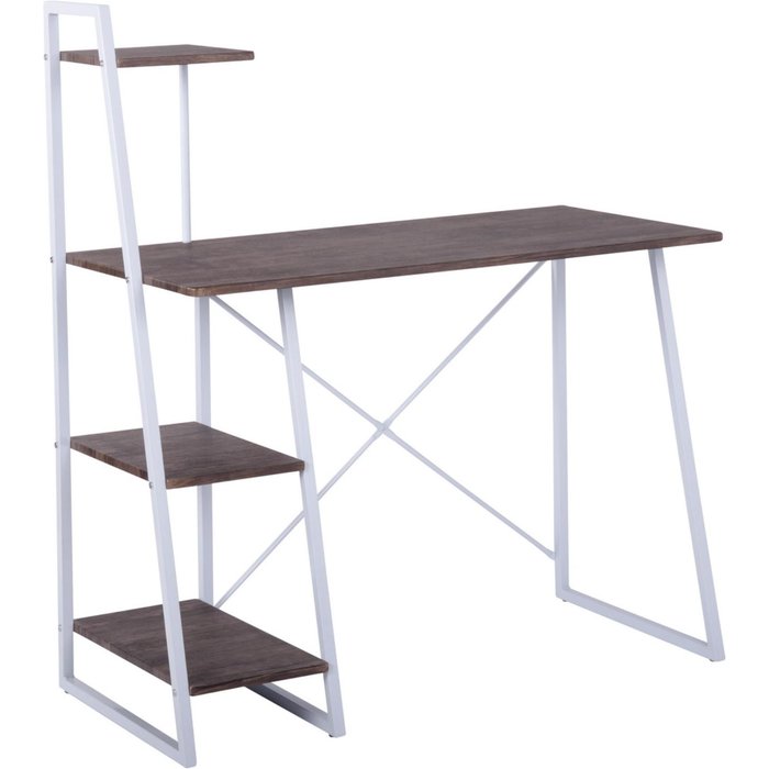 Wellhome escritorio con estanteria en blanco nogal