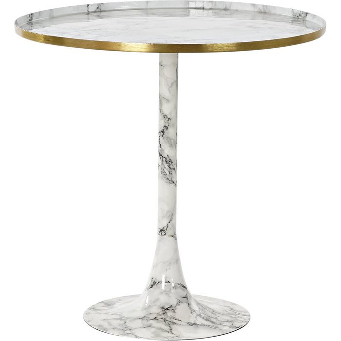 Mesita auxiliar aluminio 51x51x51 simil marmol