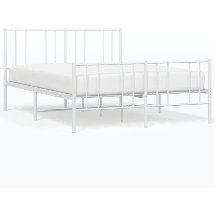 Estructura cama sin colchón con estribo metal blanco 120x190 cm — comfortxl