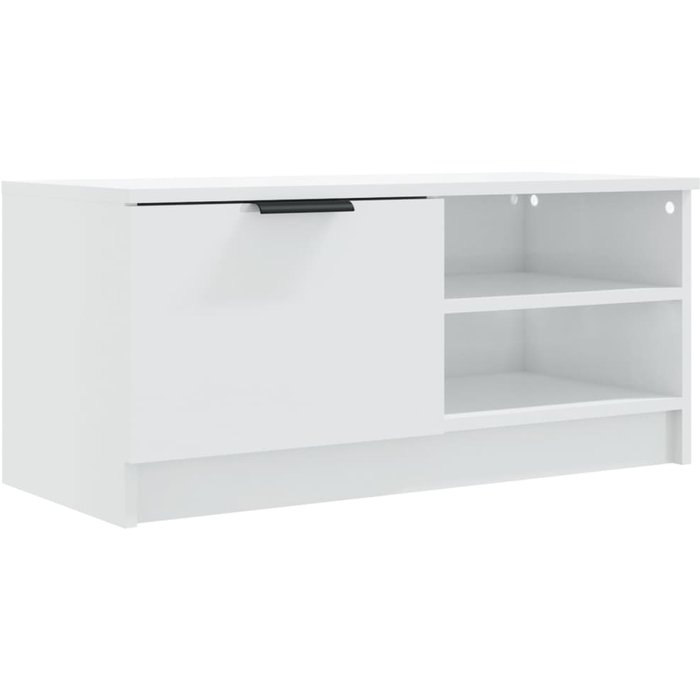 Mueble tv blanco brillo 80x35x36,5 cm madera contrachapada