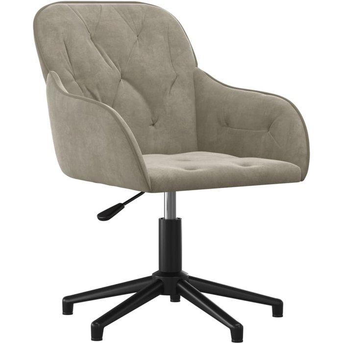 Silla giratoria de oficina/estudio terciopelo gris claro 02_0024116