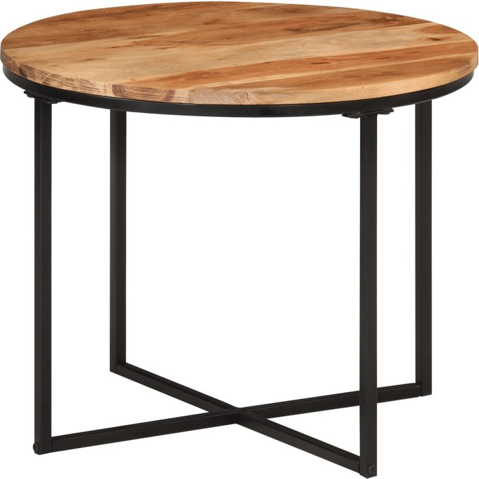 Mesa de centro 55x55x45 cm madera maciza de acacia y hierro