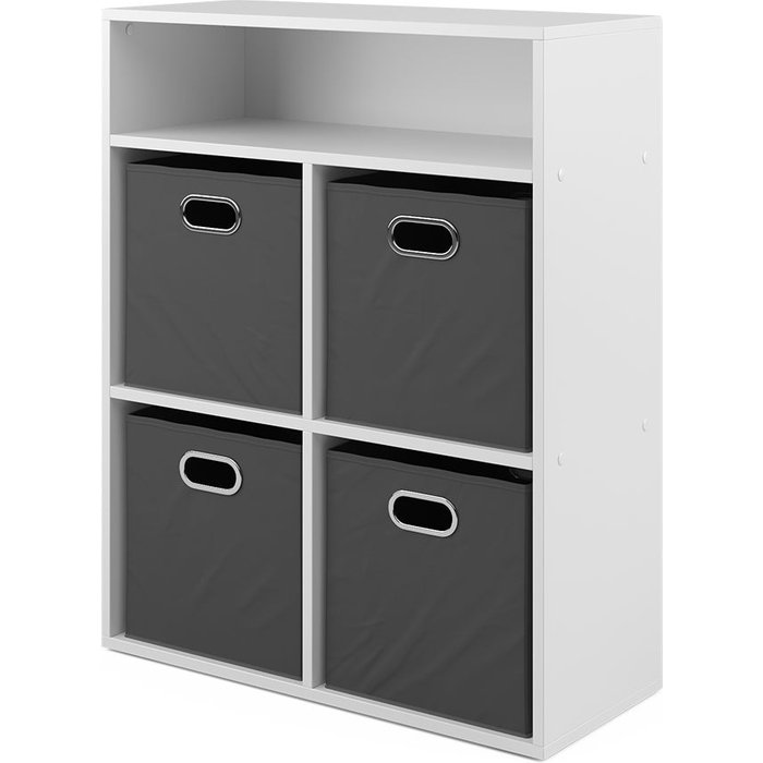 Vicco librería , blanco, 72 x 90.2 cm con 4 cajones plegables