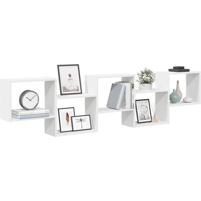 Estante cubo de pared 5 compartimentos madera contrachapada blanca