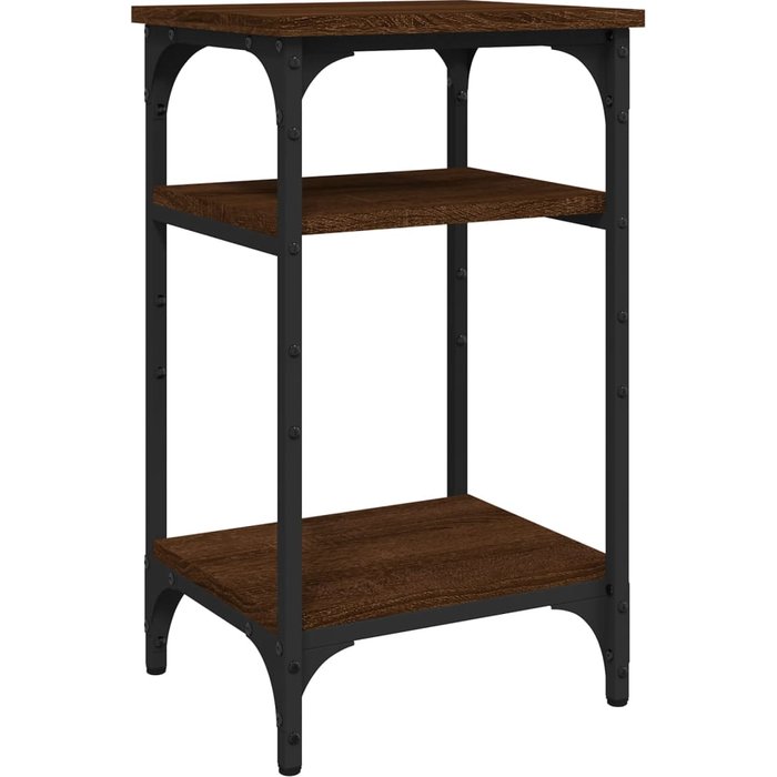 Mesa auxiliar madera contrachapada roble marrón 35x30x60 cm - comfortxl