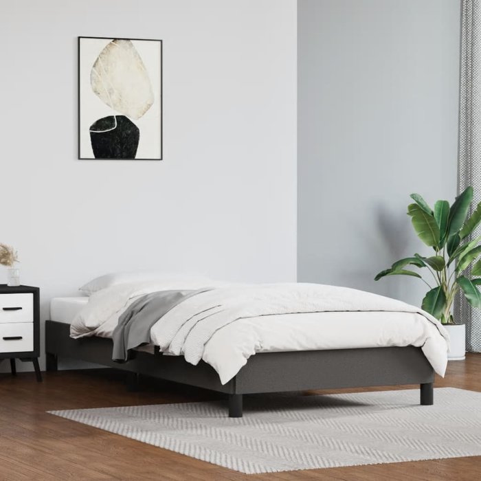 Estructura de cama gris 90x190 cm polipiel