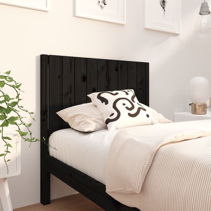 Maison exclusive - cabecero de cama madera maciza de pino negro 95,5x4x100 cm