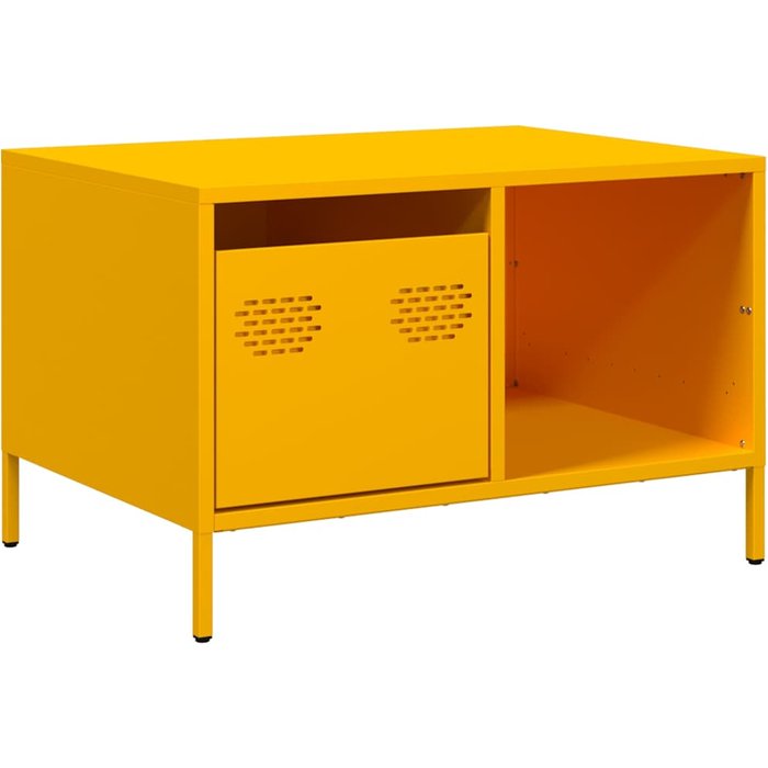 Mesa de centro acero laminado en frío amarillo 68,5x50x43,5 cm - comfortxl