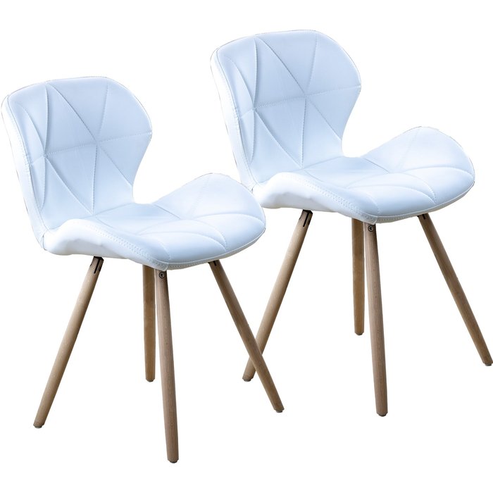 Pack de 2 sillas eiffel quilted blancas (54,5x53x71 - asiento al suelo 45,5cm)