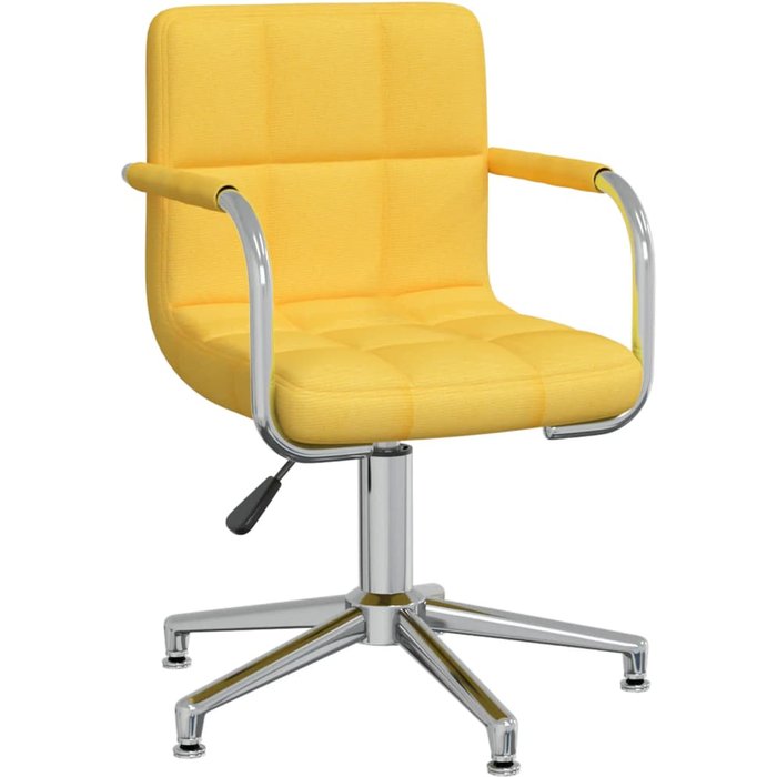 Silla de comedor giratoria de tela amarilla mostaza vidaxl