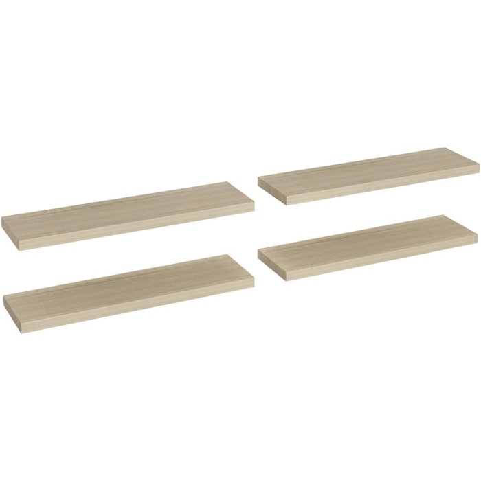 Estantes flotantes de pared 4 uds mdf roble 90x23,5x3,8 cm- comfortxl