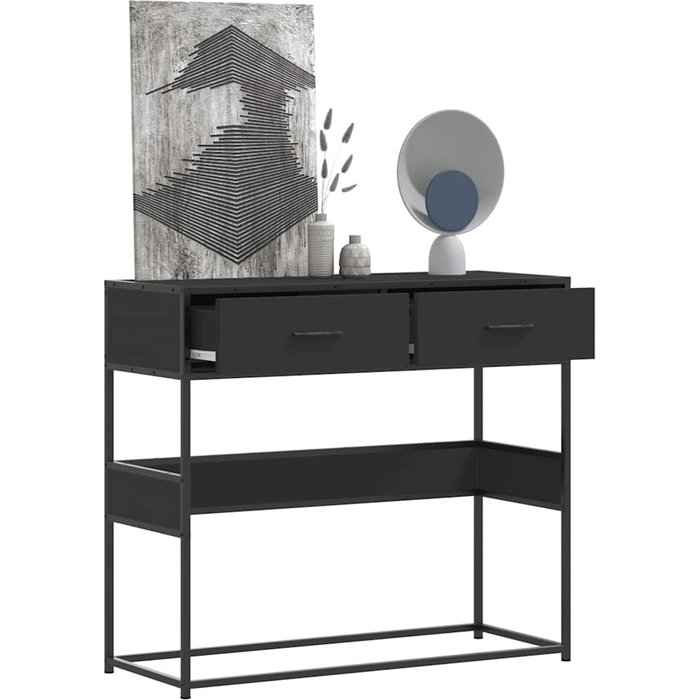 Maison exclusive - mesa consola de madera contrachapada negro 90x35x80 cm