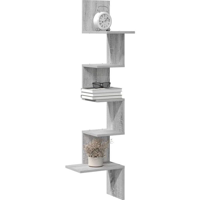 Estante esquinero de pared sonoma gris 32x32x127,5 cm