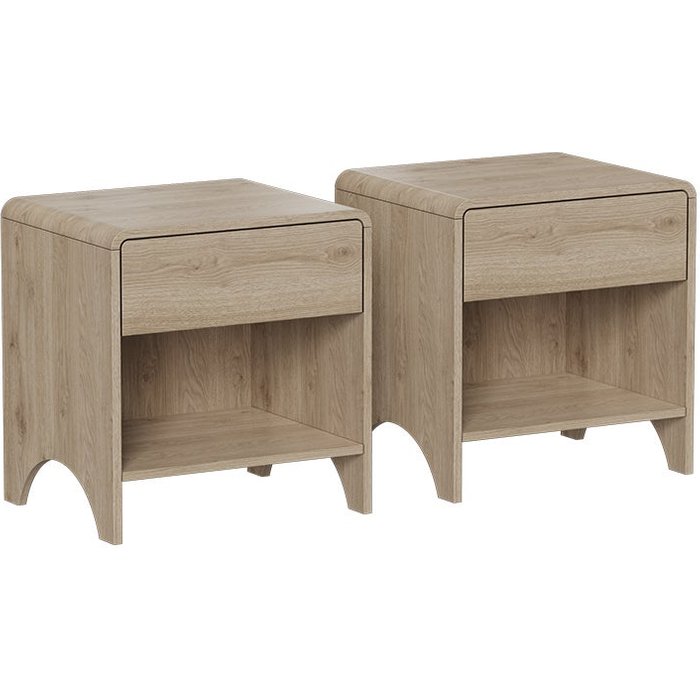 Vicco mesilla de noche oaki, roble, lote de 2