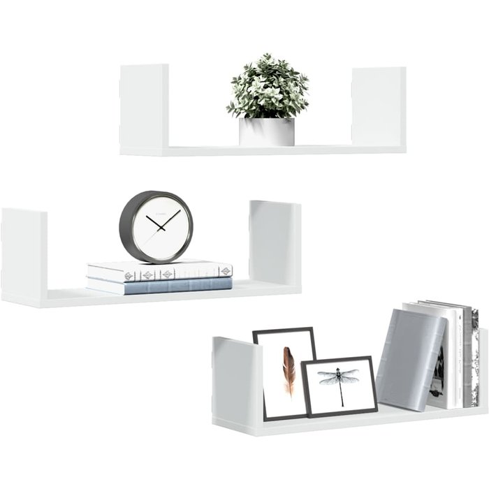 Maison exclusive - estantes de pared 2 uds madera ingeniería blanca 58x18x18 cm