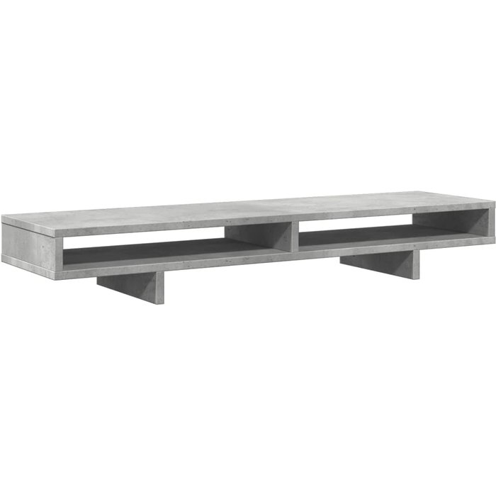 Soporte de pantalla madera ingeniería gris hormigón 100x27x15cm