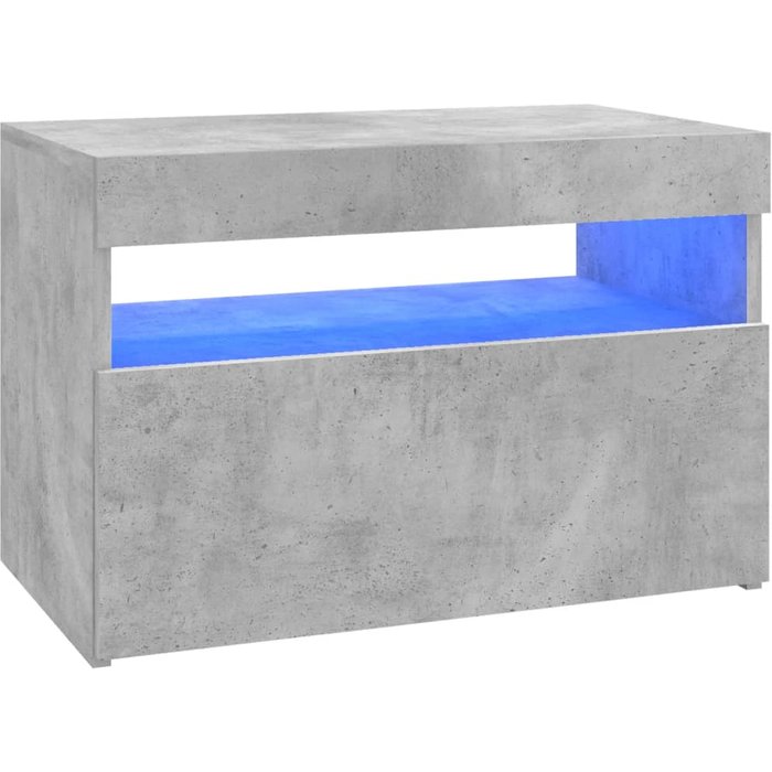Mueble tv con luces led gris hormigón 60x35x40 cm