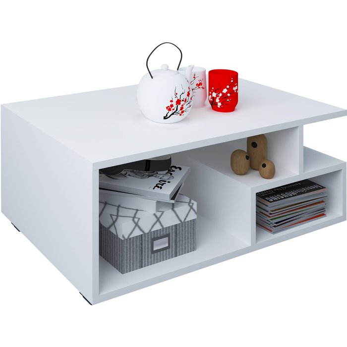 Vcm mesa auxiliar y mesa de centro sulas blanco h. 40 x b. 80 x t. 50 cm