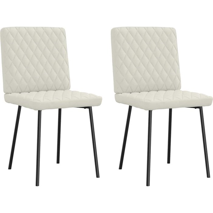 Sillas de comedor 2 unidades terciopelo crema vidaxl