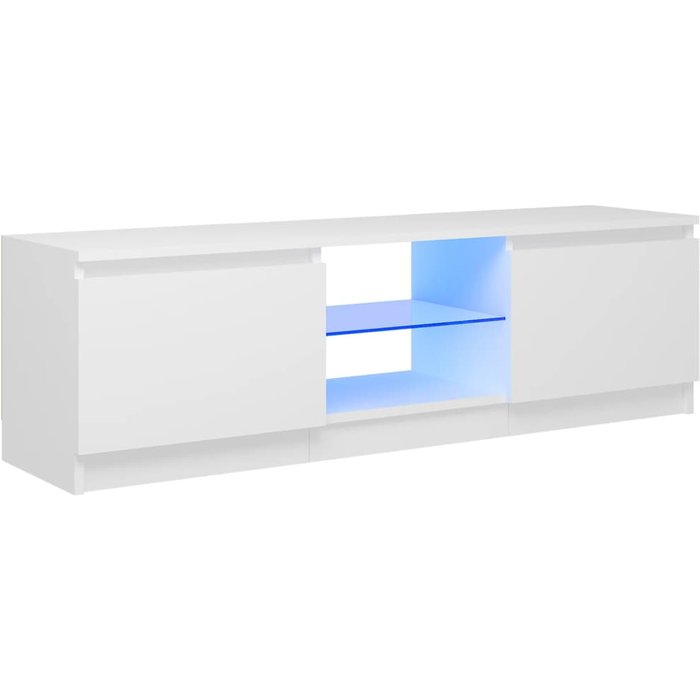 Mueble tv con luces led blanco 120x30x35,5 cm