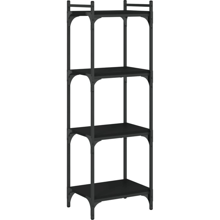 Librería de 4 estantes madera de ingeniería negro 40x30x120 cm – comfortxl