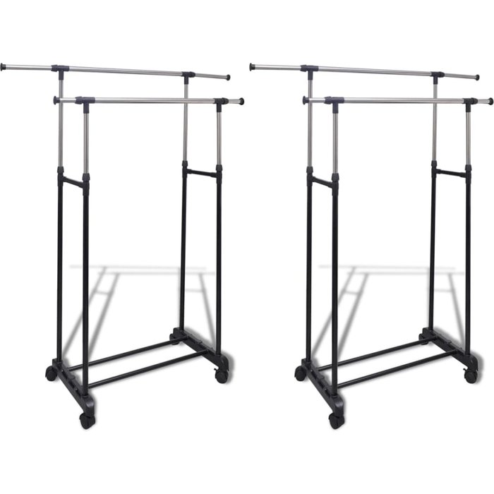 Perchero ajustable para ropa 2 barras 2 unidades
