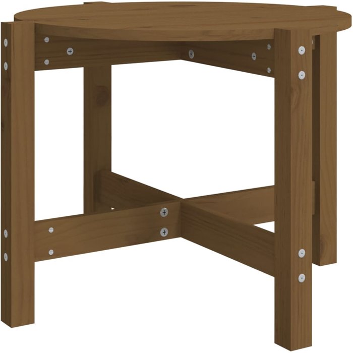 Mesa de centro de madera maciza de pino marrón miel 62,5x45 cm - comfortxl
