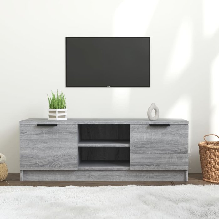 Maison exclusive - mueble de tv madera contrachapada gris sonoma 102x35x36,5 cm