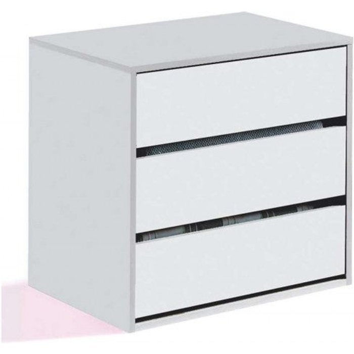 Cajonera de 3 cajones, válida para armario de 60 cm de ancho, color blanco