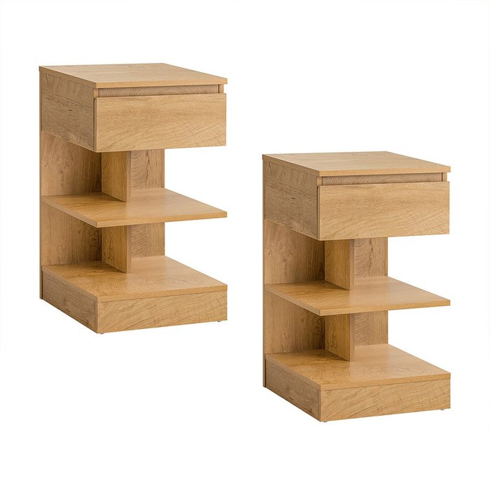 Sobuy juego de 2 mesillas de noche con 1 cajón 39x39x65cm nórdico fbt49-nx2