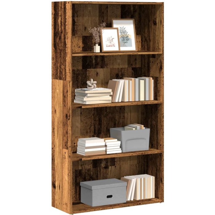 Librería de madera reciclada, 80x30x152 cm, madera de ingeniería. - pangivo