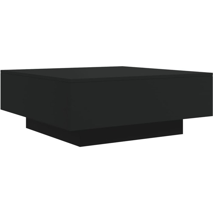 Mesa de centro de madera compuesta negra 80x80x31 cm - comfortxl