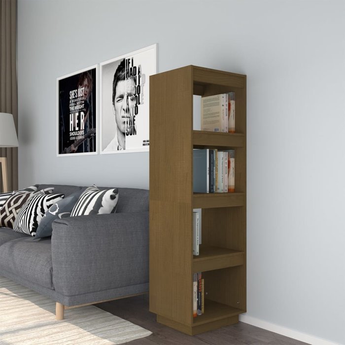 Librería/separador de ambientes marrón miel 40x35x135 cm pino