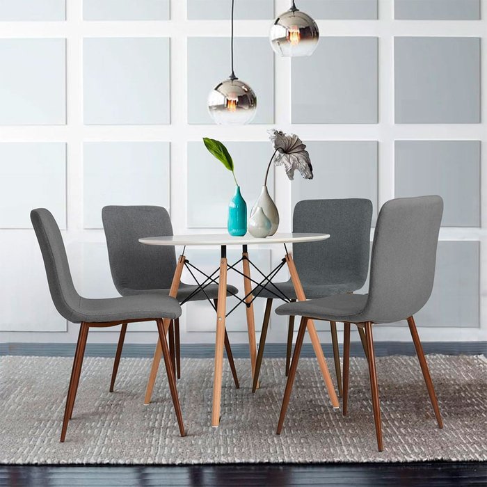 Mesa de comedor tower forma circular blanco/haya 75xø80 cm adec