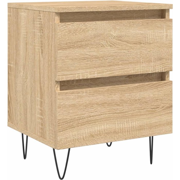 Mesita de noche roble sonoma 40x35x50 cm madera contrachapada