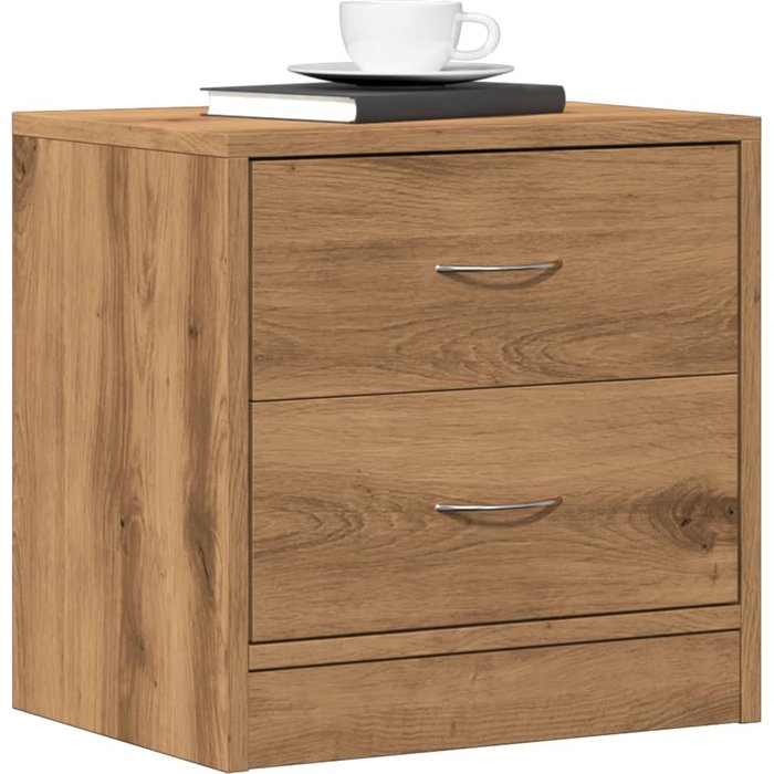 Mesita de noche de roble hecha a mano, 40x30x40 cm, madera de ingeniería.