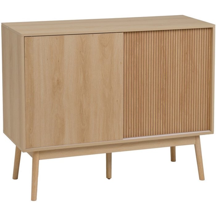 Aparador de mdf natural de 2 puertas correderas 115x39,5x90 cm